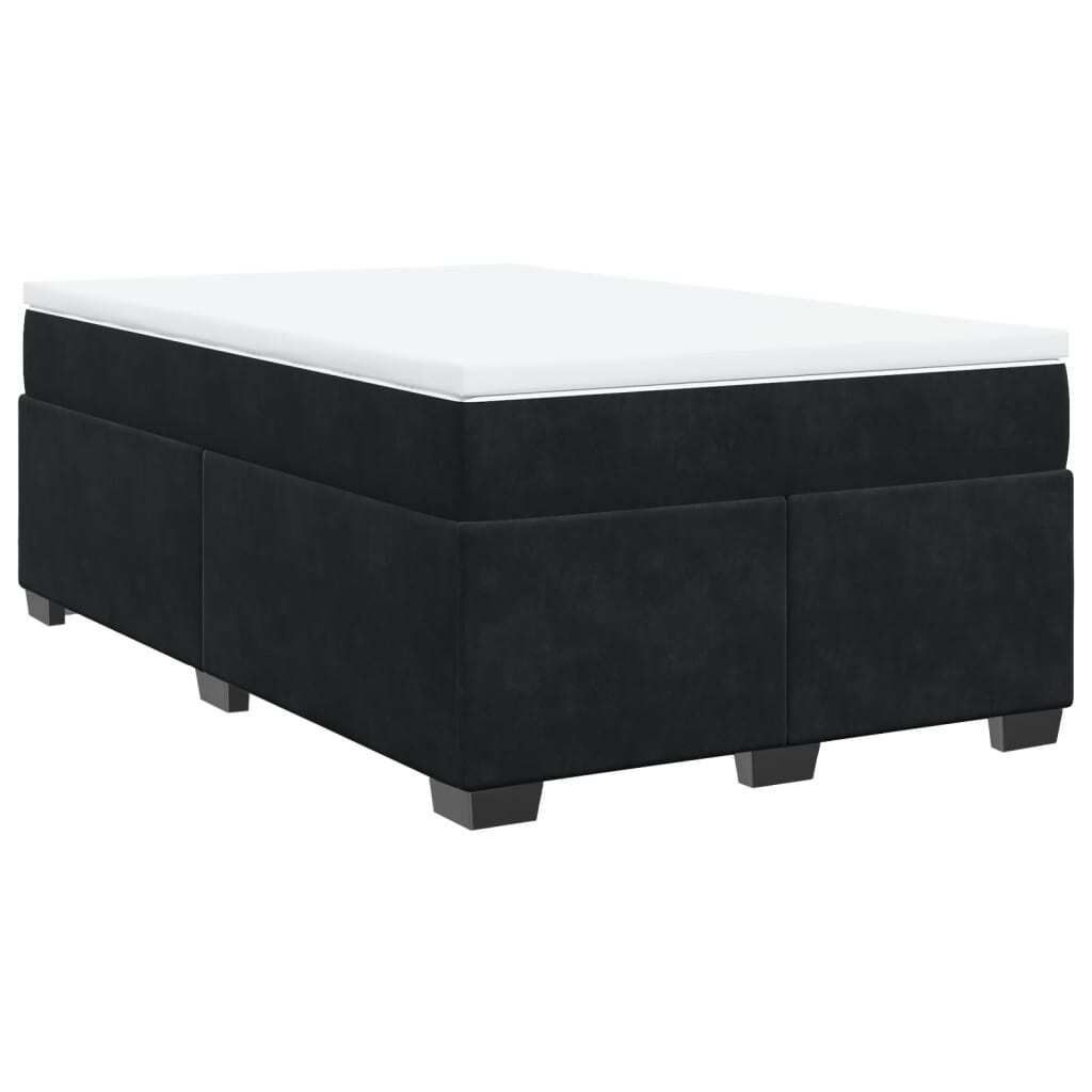Boxspringbett mit Matratze Schwarz 120x190 cm Samt Produktbild 