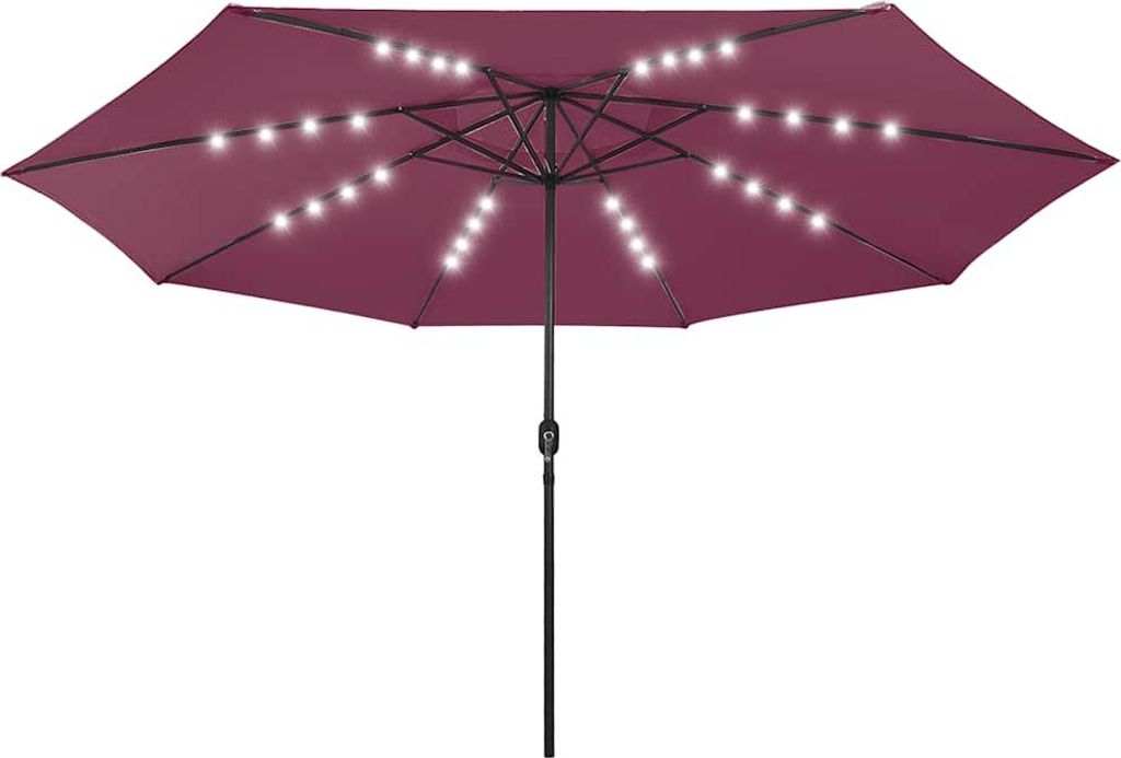 vidaXL Slnečník s LED osvetlením 400 cm Bordeaux Obrázok produktu 