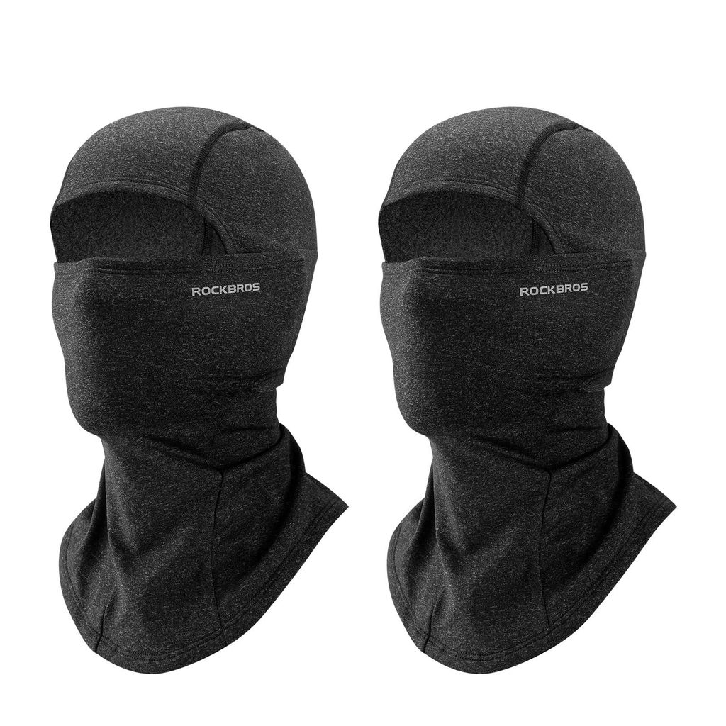 ROCKBROS 2pcs Sturmhaube Herbst Winter für Outdoorsports Fahrrad Motorrad Balaclava Reflektierend Winddicht Anti-Staub, Dunkelgrau