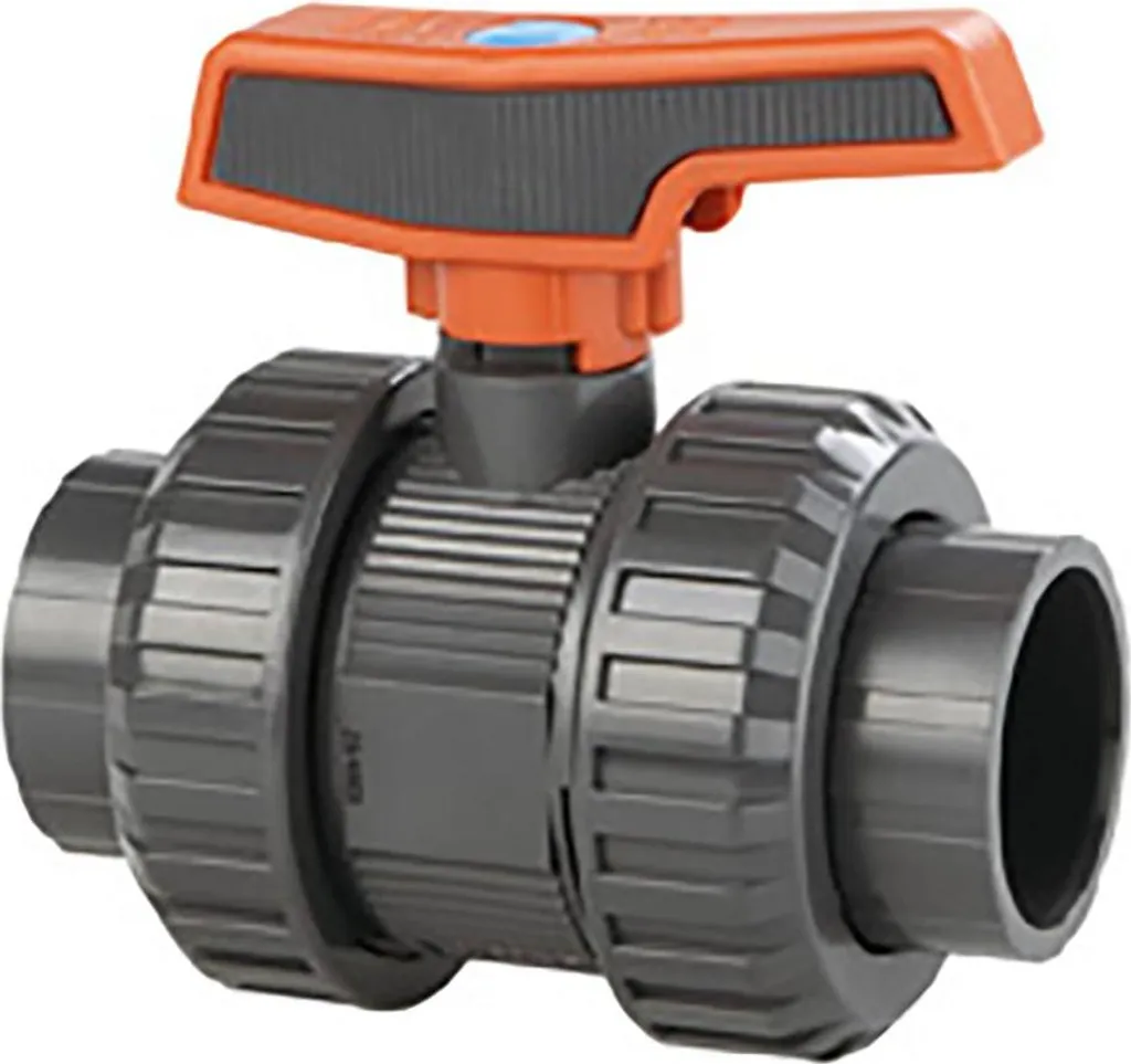 Vanne PVC Ø63 Cepex 37044 avec sièges PTFE et joints EPDM anticorrosion