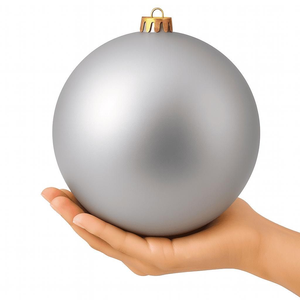 Weihnachtskugeln Outdoor XXL Christbaumkugeln für Draußen 20cm Groß Silber Matt