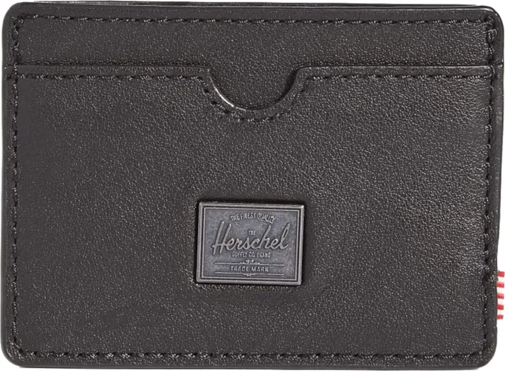 Herschel Charlie 1084500001 - Porte-carte fin et compact en noir classique