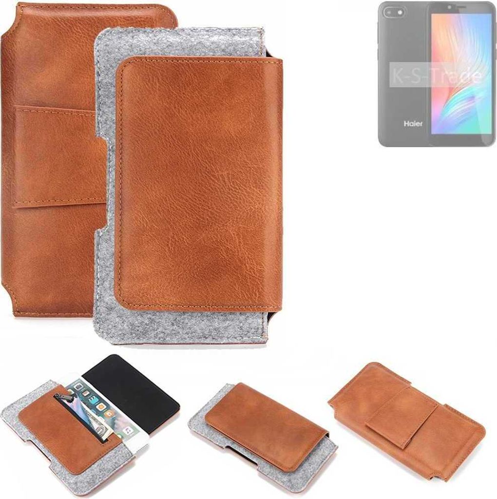 K-S-Trade Handyhülle Schutzhülle kompatibel mit Haier Alpha A2 Lite Gürteltasche Holster Gürtel Tasche Smartphone Tasche Handy Hülle Polyureth...