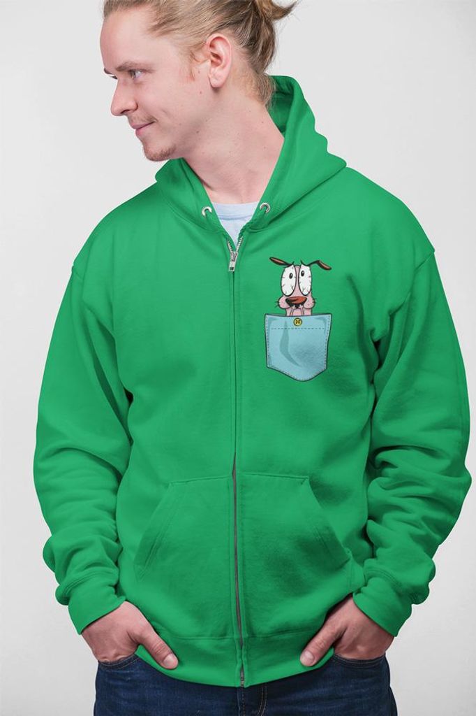 D&B Uni Hoodie ZIPPO00008 Courage Dog Grün-Größe M