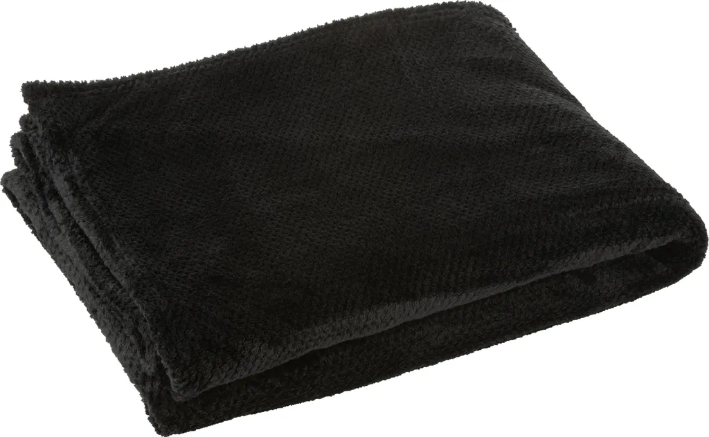 Couverture Snuggle J-Line Noir - Plaid Anti-Froid Doux et Infroissable