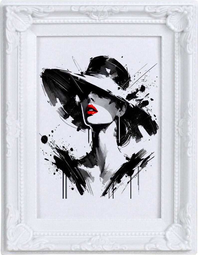 Vintage Bilderrahmen Barock Kunststoff Weiß Echtglas Landhaus - Format: 10x15