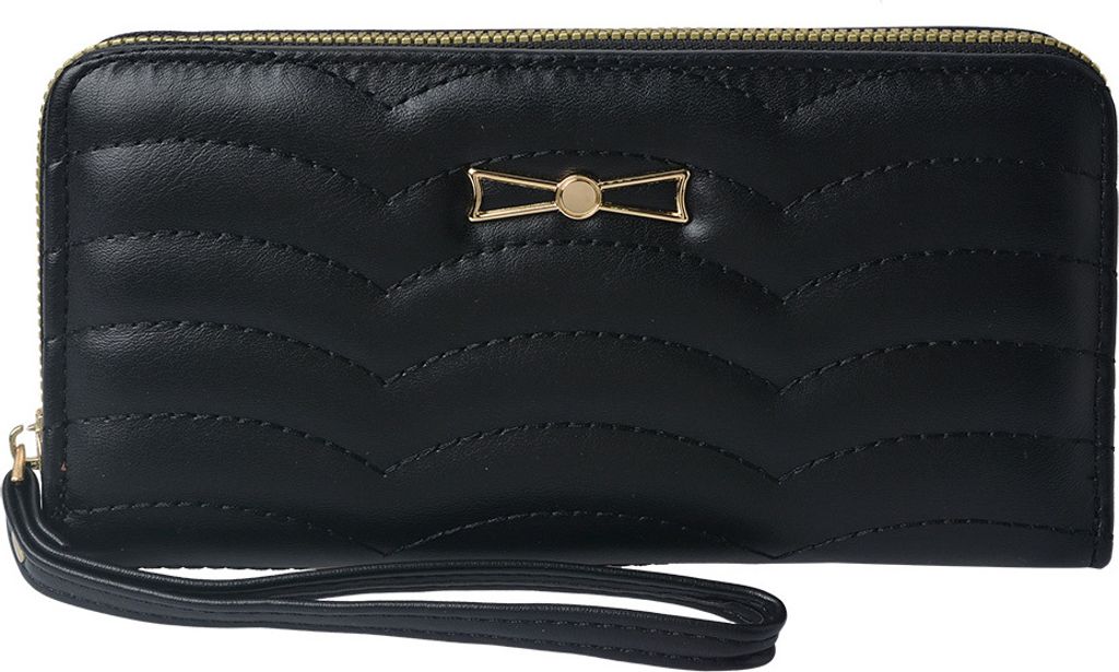 Clayre & Eef Brieftasche 19x10 cm Schwarz Kunstleder