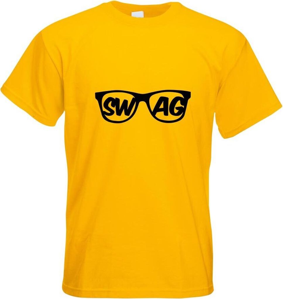 Kiwistar - T-Shirt - gelb - Swag Motiv Bedruckt Funshirt Design Print - mit Motiv Bedruckt - Funshirt Design - Sport - Freizeit - Herren - S