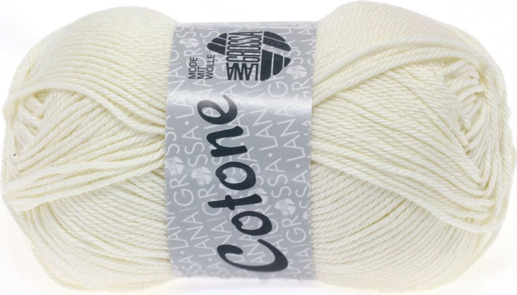 Lana Grossa COTONE 50 g vielseitiges Baumwoll-Basicgarn 125 m, Farbe:028 - Natur