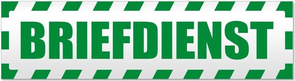 Kiwistar - Autoaufkleber - Grün - 20 x 5,3 cm - Briefdienst gestreift - Hinweis Aufkleber Sticker für Auto, Kfz, Fahrrad, PKW, LKW