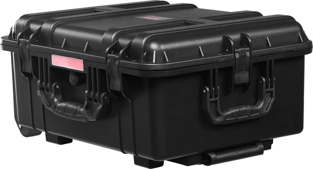 Bagage de soute rigide noir de 70L avec roulettes et poignée réglable