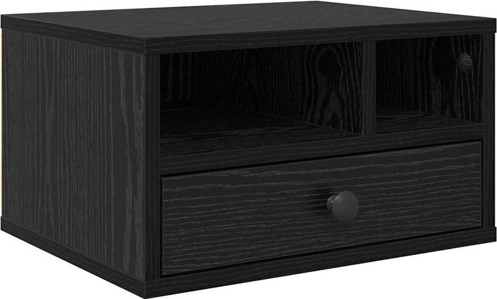 vidaXL Druckerständer Schwarz Eichen-Optik 40 x 32 x 24 cm