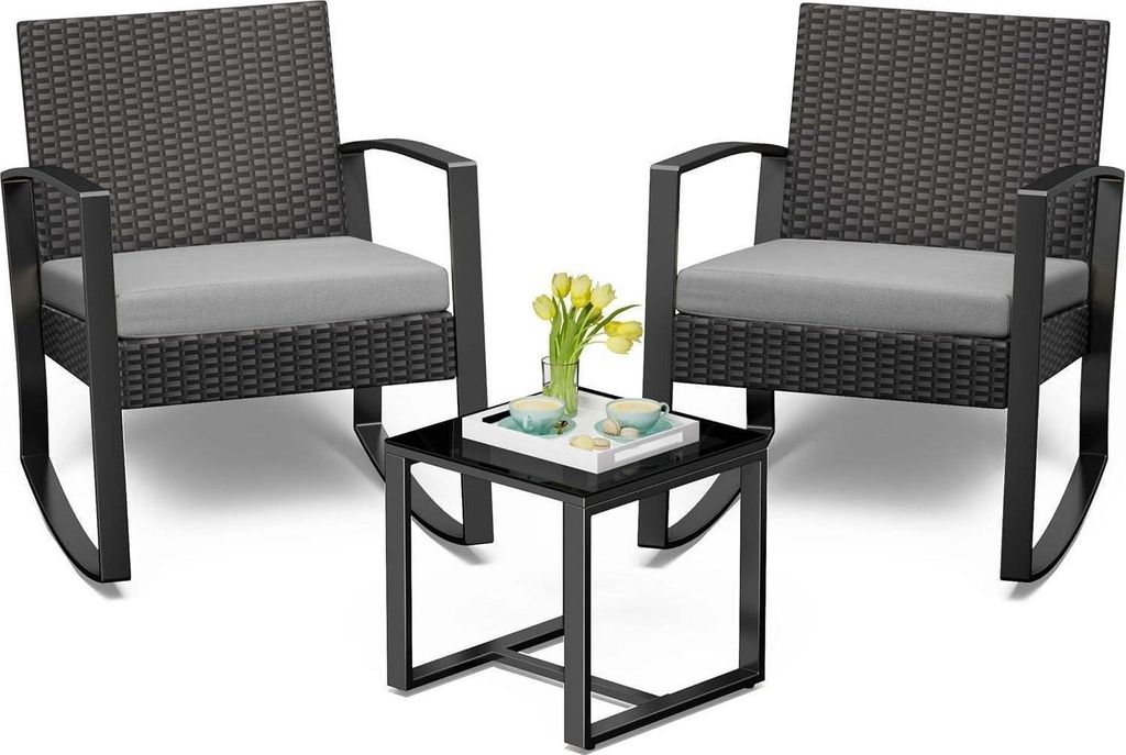 Bealife Tuinmeubels Set, balkon, voor 2 personen, grijs Productafbeelding 