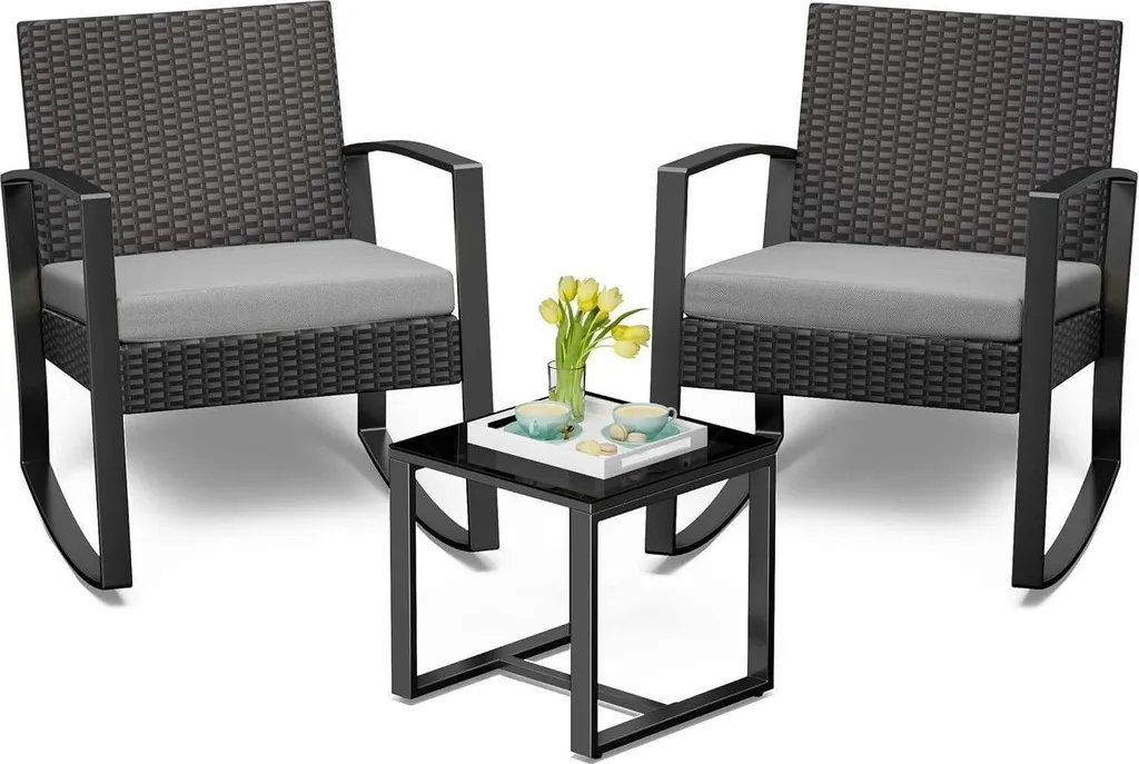 Set de Jardin Bealife Gris 2 Personnes pour Gagner de l'Espace au Balcon