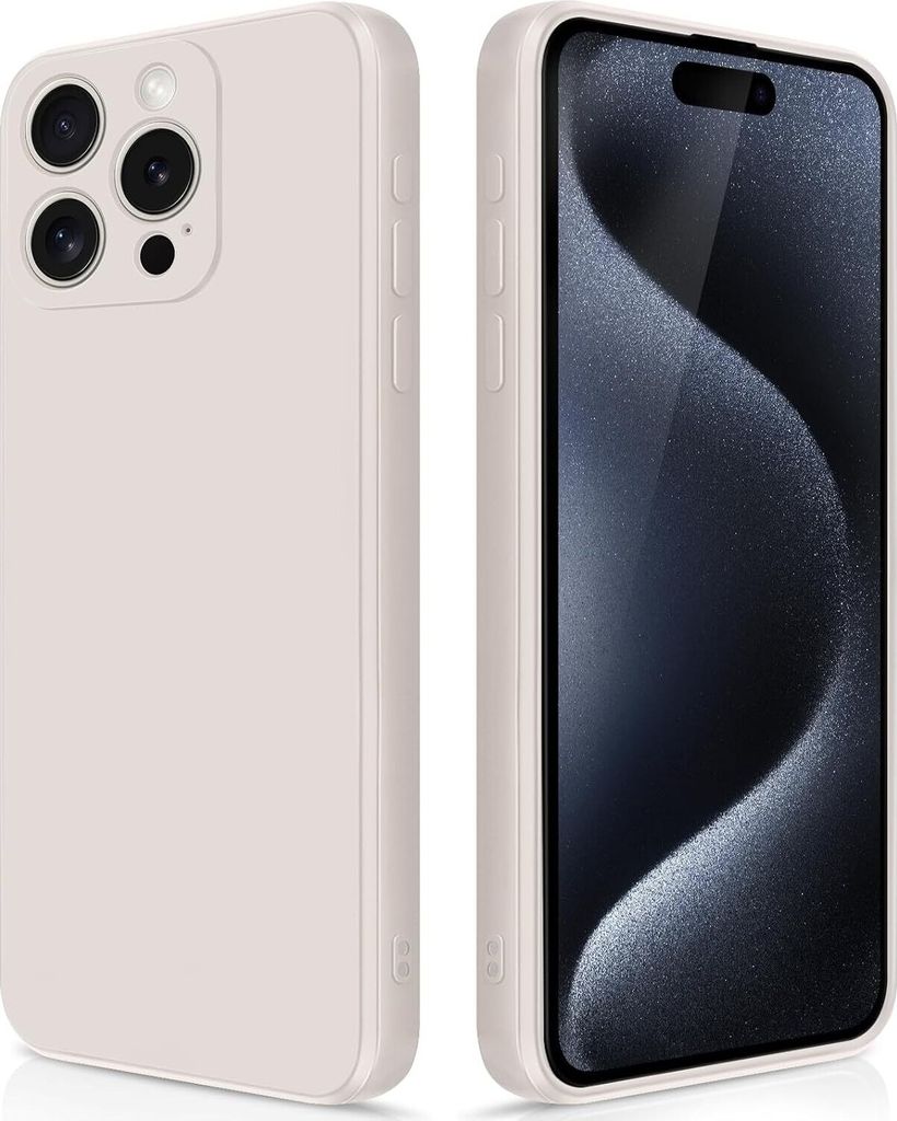 Silikon Hülle für iPhone 15 Pro Flüssigsilikon Dünn Gel Gummi Matt Kratzfeste Schutzhülle Weiß