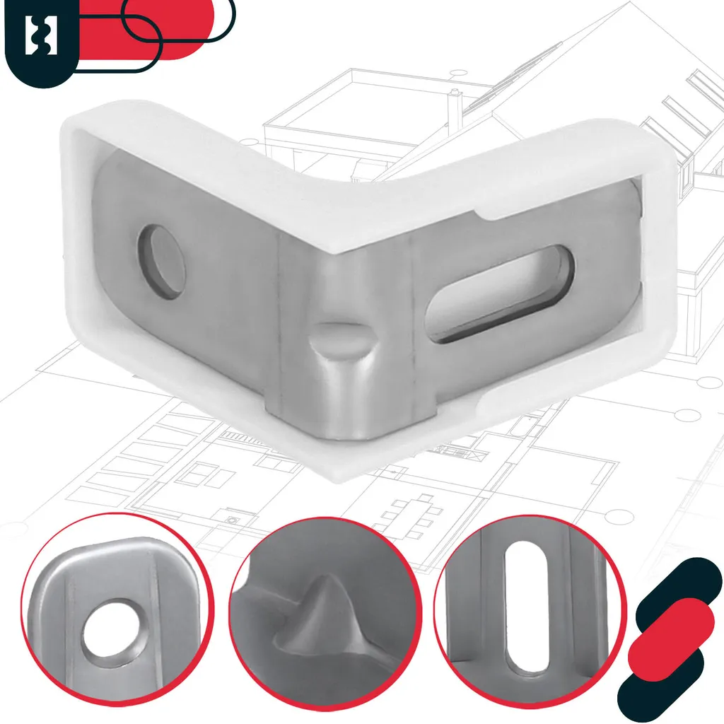 Support Étagère Métal Blanc Haute Résistance avec Cache - Kit de 100 Unités