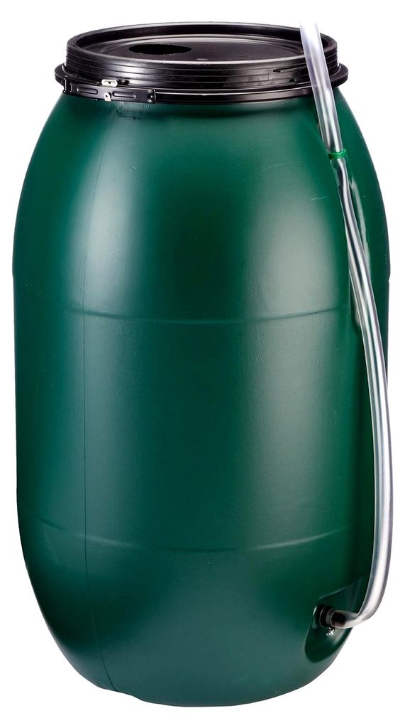 Gartenfass 220 l komplett, UV-geschützt, lebensmittelecht, kindergesicherter Deckel