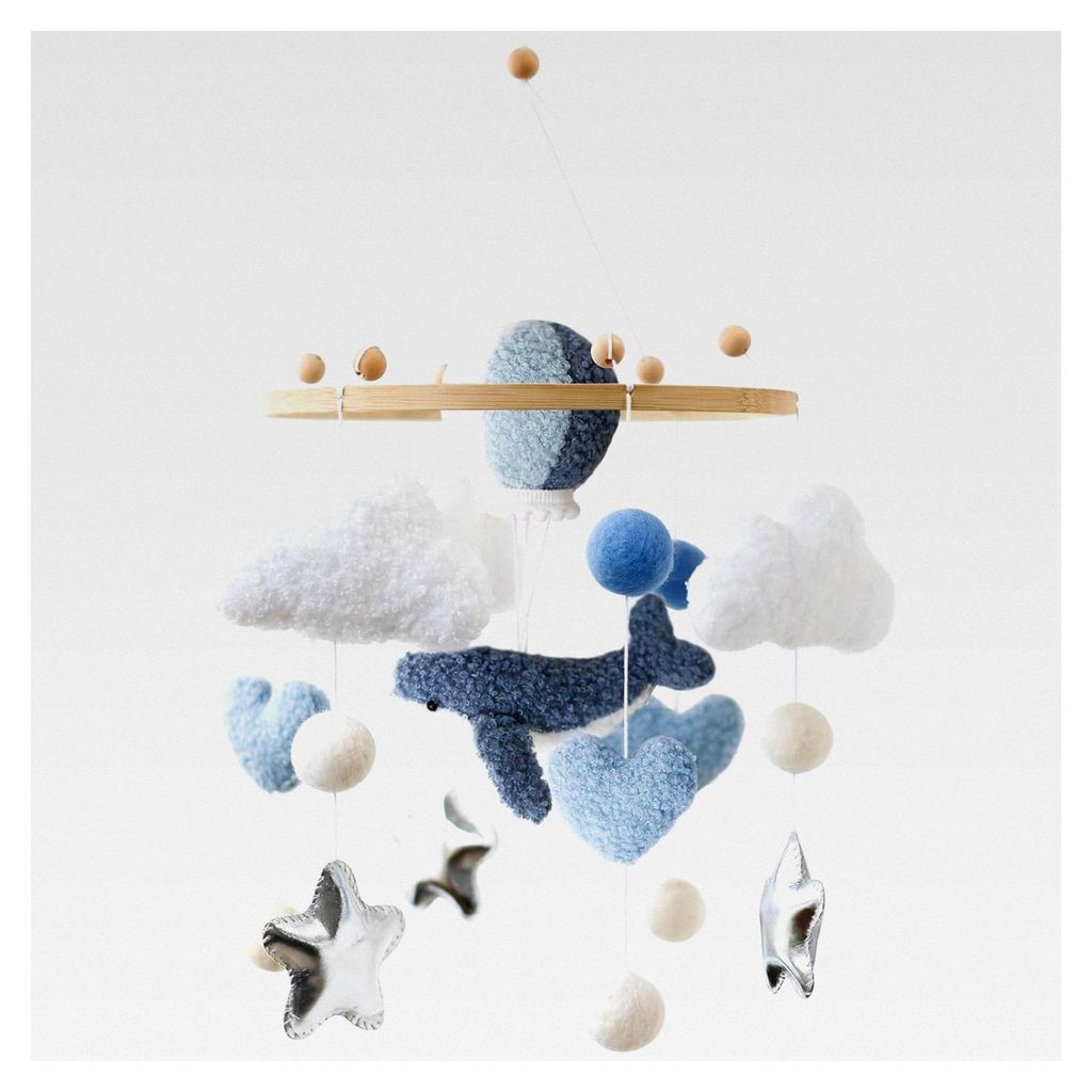 Baby Mobile 3D Wal Heißluftballon, Mobile für Babybett, Anhänger für Kinderzimmer Deko, Geschenk für Neugeborene