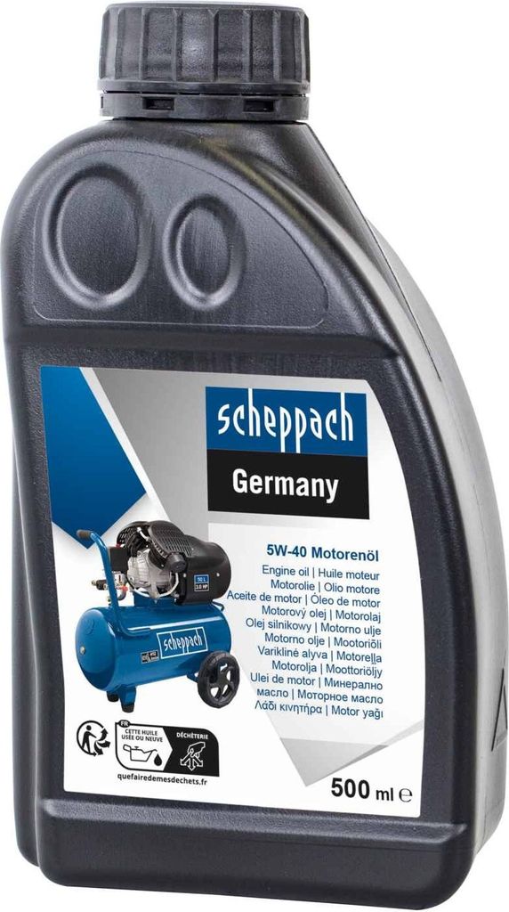 Scheppach Motorenöl Ultra Performance Longlife SAE 5W-40 500ml | für Kompressoren und Stromerzeuger