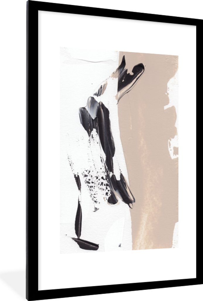 MuchoWow Gerahmtes Poster Farbe - Design - Abstrakt 60x90 cm - Poster mit Schwarzem Bilderrahmen Wandposter Rahmen Foto Bilder - Dekoration - Wan...