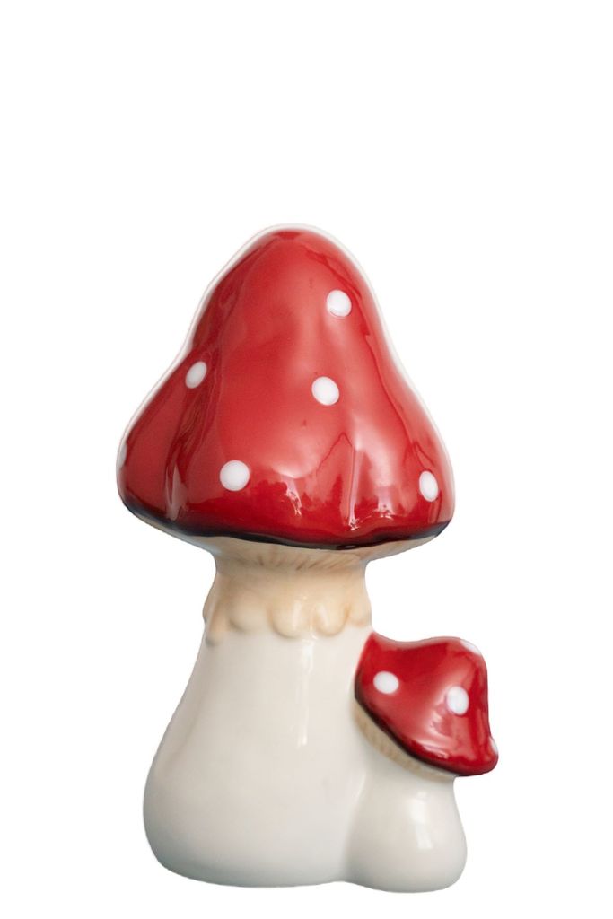 HEITMANN DECO Porzellan Fliegenpilz Herbstdeko Halloween, weiß/rot