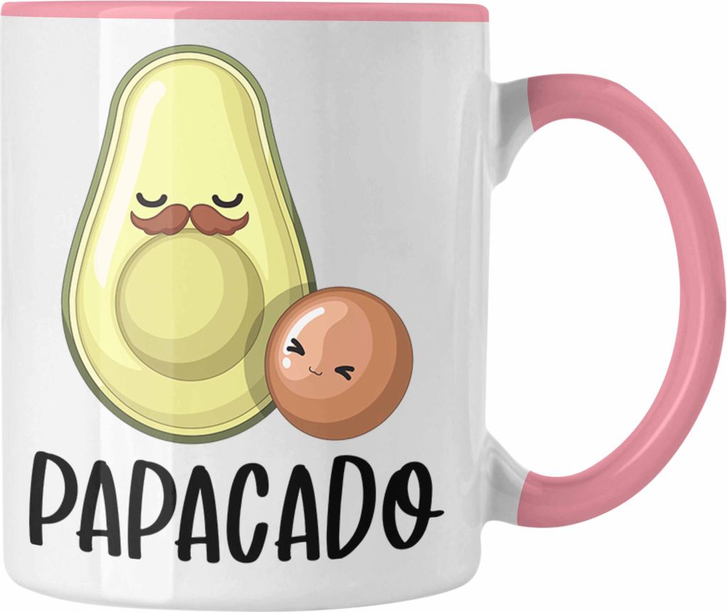 Trendation - Papacado Tasse Geschenk Werdene Mutter Avocado NIedliche Grafik Schwangerschafts-Verkündung (Rosa)
