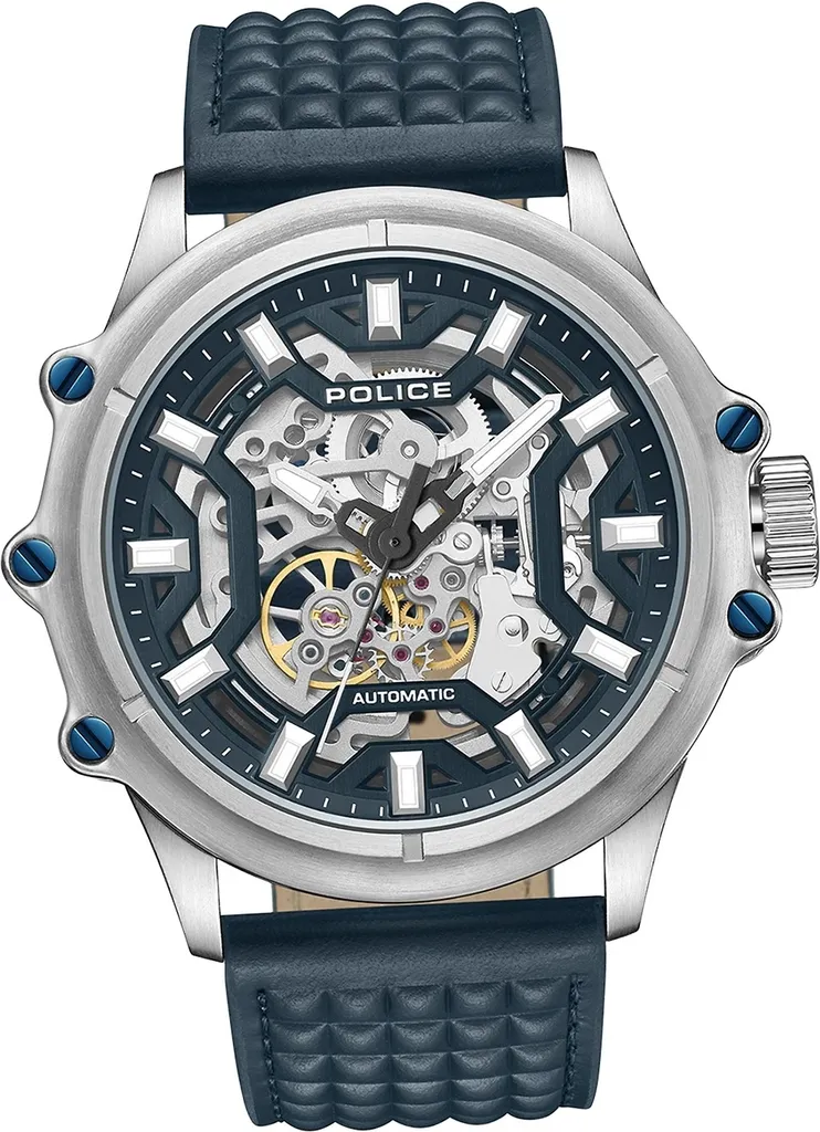 Montre homme Police Luang D2UPOE1601803 fiable et cuir bleu durable