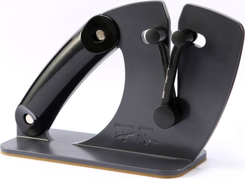 Messerschärfer, Durchziehschärfer, für alle Arten von Messern und Scheren mit gerader Kante, aus Karbid, einstellbarer Schärfwinkel, ergonomisc...