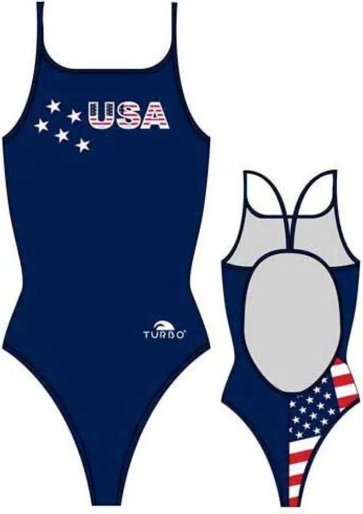 Turbo Usa Badeanzug Blau 4XL Damen Blau 4XL