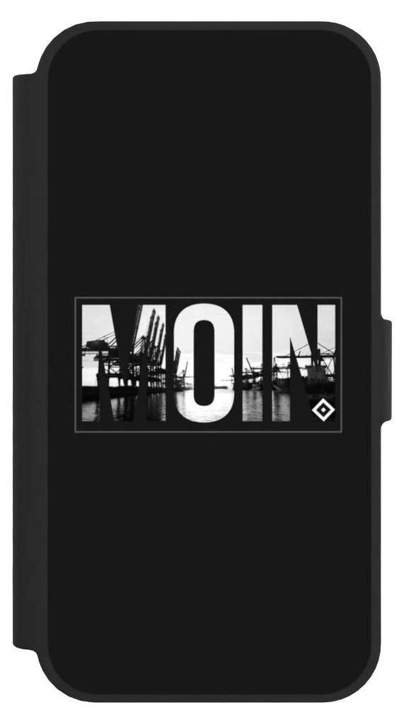 NIVOCASE Klapphülle für Apple iPhone 16e Handyhülle aus Kunst Leder NIVOflip schwarz HSV Hamburger SV Offizielles Lizenzprodukt
