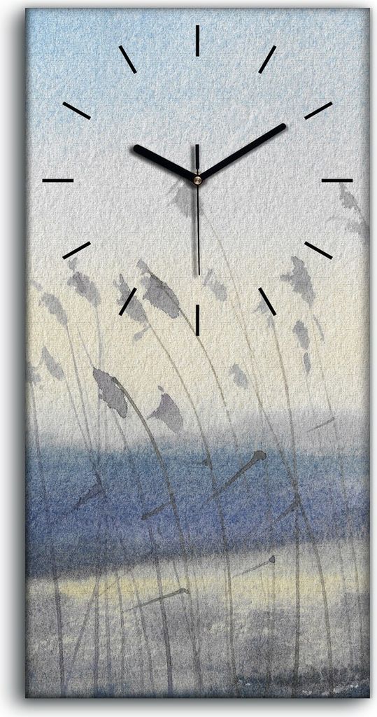 Wandkunst Leinwand Bild Uhr 30x60 Gemälde Abstrakte Winter Produktbild 