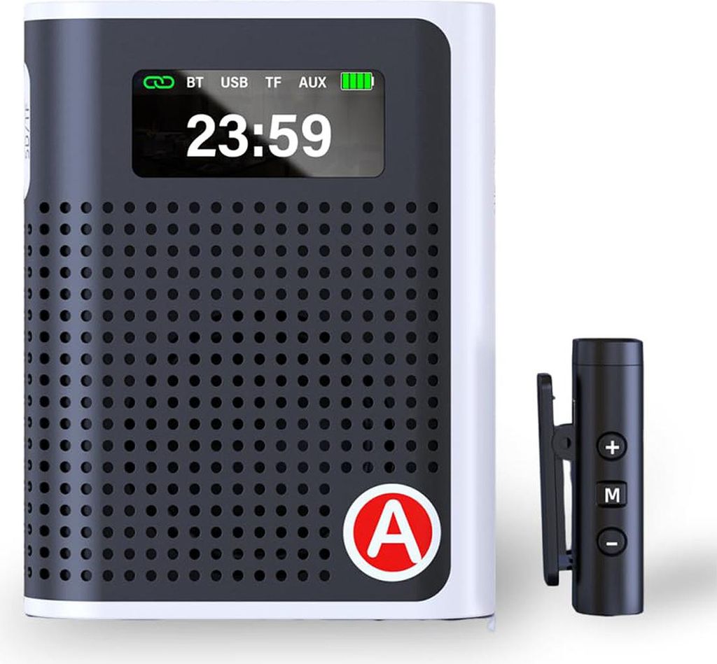 Lavalier Mikrofon, Lehrer Mikrofon Wireless Voice Amplifier, DSP Anti-Feedback, Teacher Classroom Amplifier, 20m Reichweite bluetooth lautsprecher