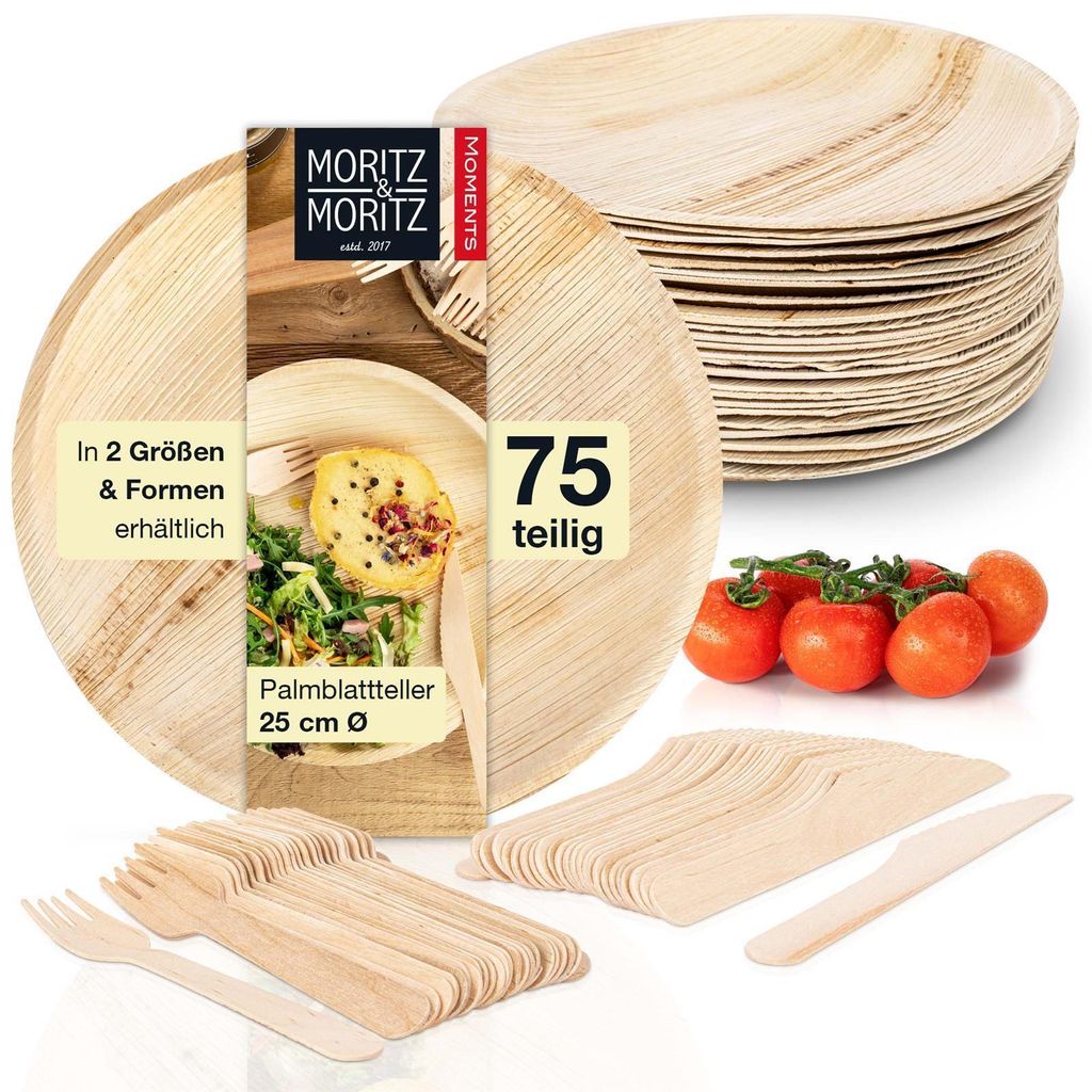 Moritz & Moritz Palmblatt 75tlg Palmblatt Geschirrset Rund Produktbild 