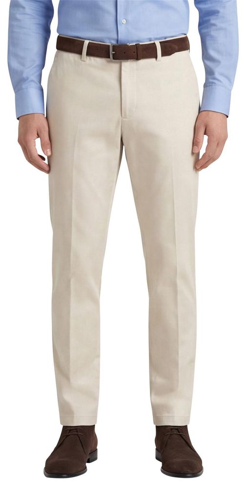 Gardeur – Beigefarbene Slim-Fit-Chino aus Baumwolle