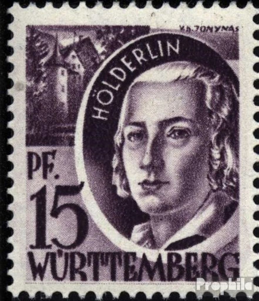 Briefmarken Franz. Zone-Württemberg 1947 Mi 5I weiter Abstand vom Bild zur Linie postfrisch Freimarke
