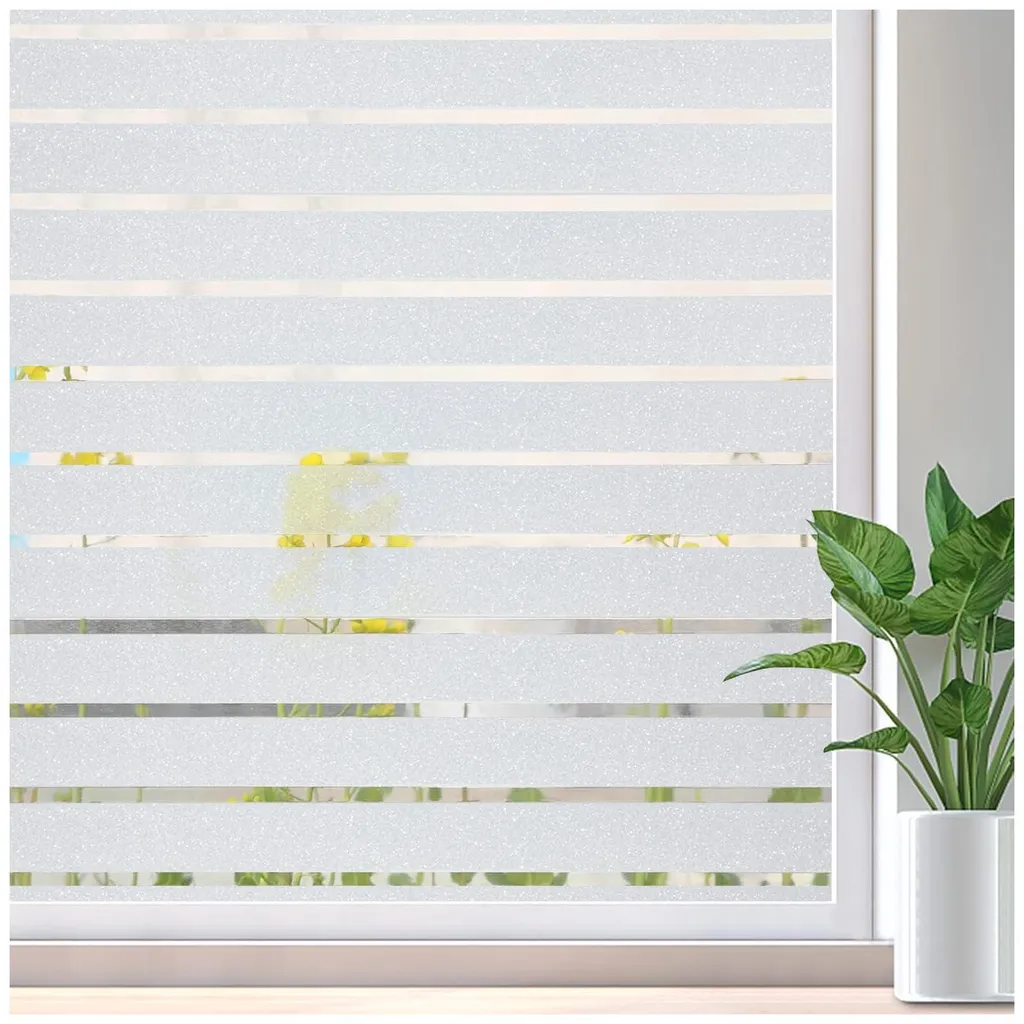Film occultant pailleté sans adhésif pour fenêtre - Rayures 75x200cm