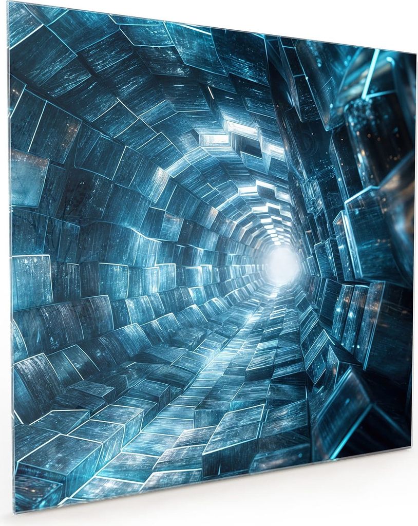 Küchenrückwand Spritzschutz Glas mit Motiv Futuristischer Tunnel 40 x 40 cm