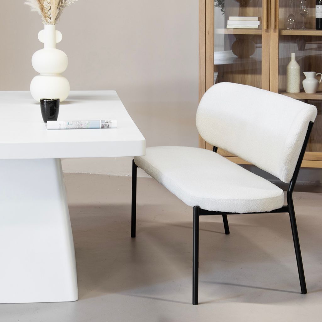 Esszimmerbank Beige - Stoff/Metall - 160cm - Esszimmerbank Maddie - Giga Meubel