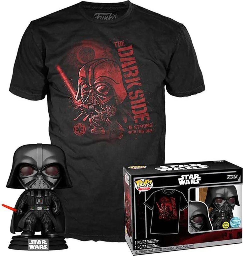 Star Wars Darth Vader Funko Pop Vinyl Figur mit T Shirt Set Größe M