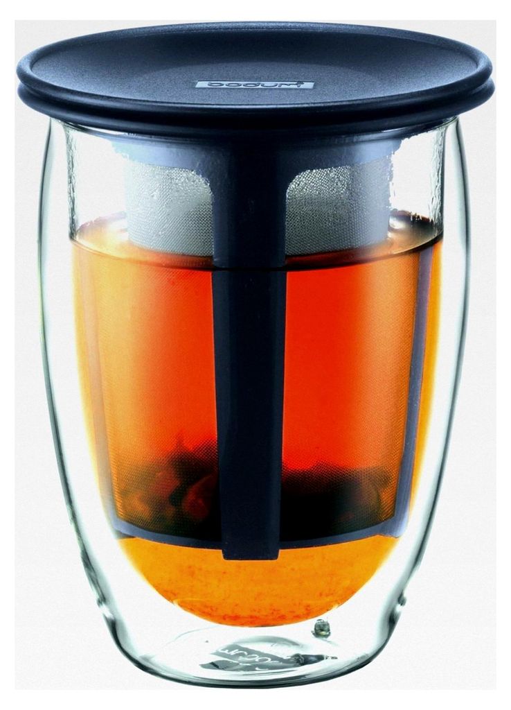Doppelwandiges Glas mit Teesieb – 450ml Teebecher mit Filter – Spülmaschinenfest – Mundgeblasenes Borosilikatglas
