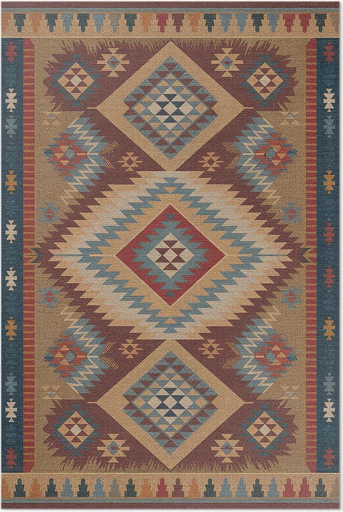 Aztekische Symmetrie – Vinylteppich – 120x180 cm – Indoor Teppich – Flur – Pflegeleicht – Modern
