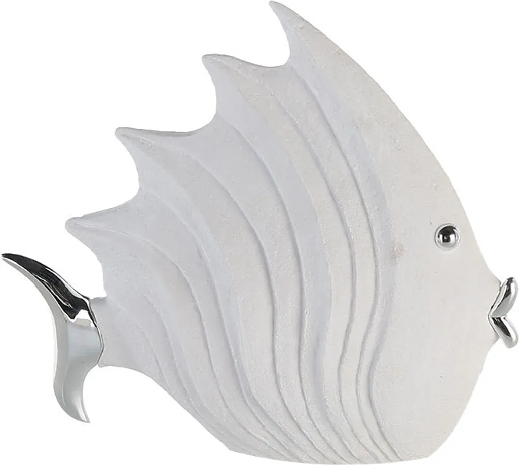 Statue de Poisson Gilde 59835 en Résine Blanche - Déco Design 29cm