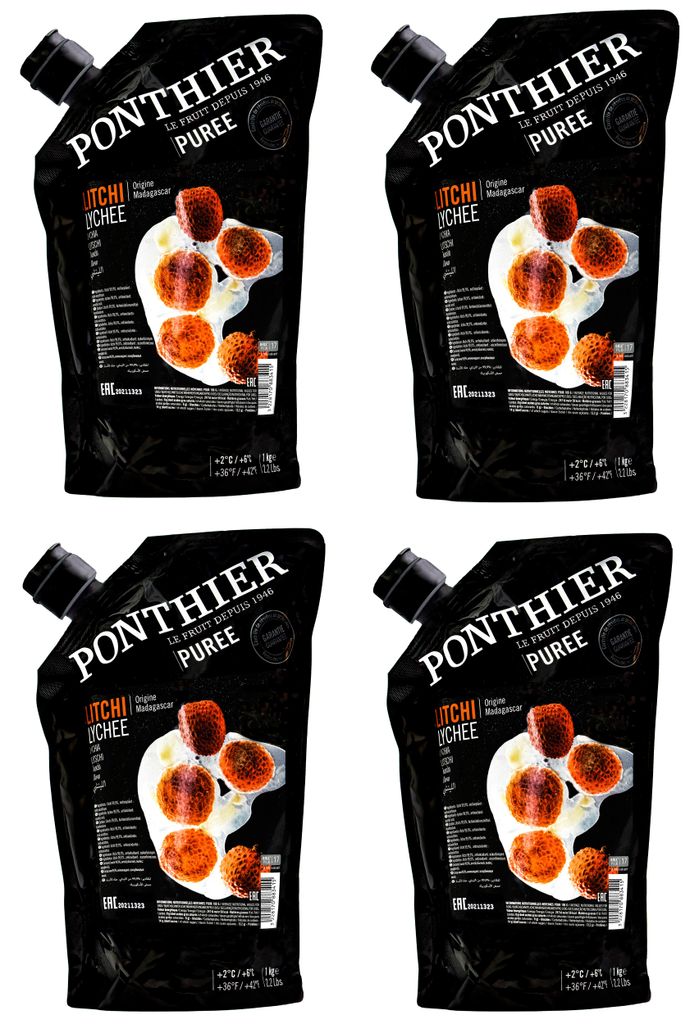 Ponthier LITSCHI PÜREE Lychee-Frucht-Püree 4x 1KG Produktbild 
