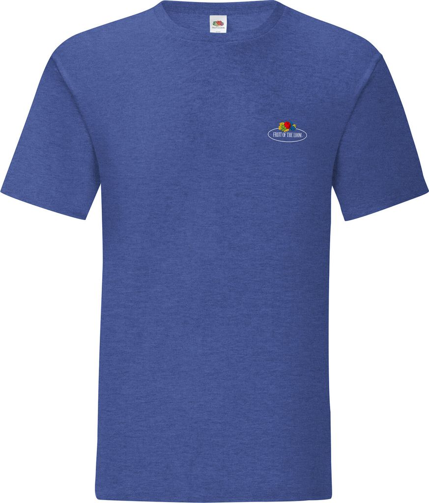 Fruit of the Loom Iconic 150 T-Shirt mit Vintage-Logo auf der Brust Farbe: retro royalblau meliert - Vintage-Logo klein Größe: L