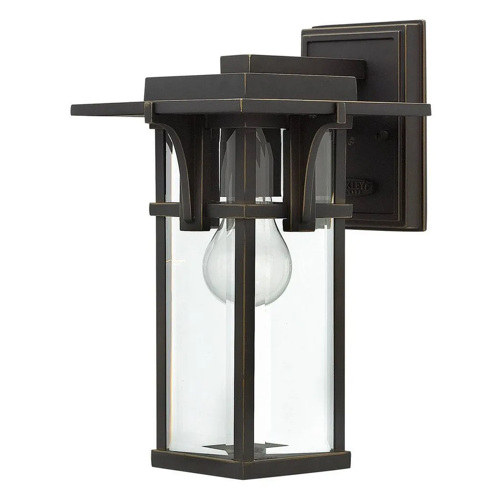 Applique Extérieure E27 Manhattan Hinkley Noir Mat et Verre Transparent