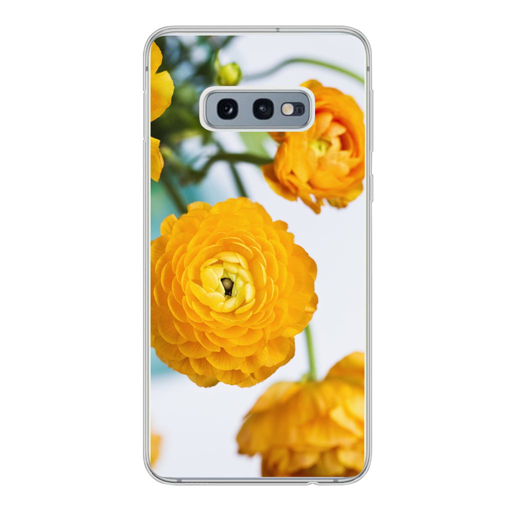 MuchoWow Handyhülle Schutzhülle Hülle für Samsung Galaxy S10e Blumen - Draußen - Orange Silikon Softcase Handy Hülle - Handy