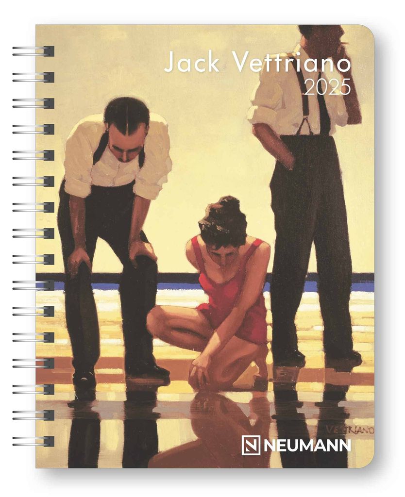 N NEUMANNVERLAGE - Jack Vettriano 2025 Diary, 16,5x21,6cm, Taschenkalender mit zwölf Bildseiten und Notizseiten, herausnehmbaren Planer, Jahres- u...