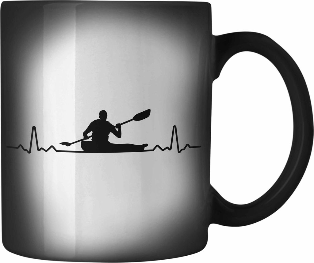 Trendation - Kajak Geschenk Farbwechsel Zauber-Tasse Mit Spruch Kajakfahrer Geschenkidee Karabiner Farbwechsel Zauber-Tasse Edelstahl Kanu Padelboo...