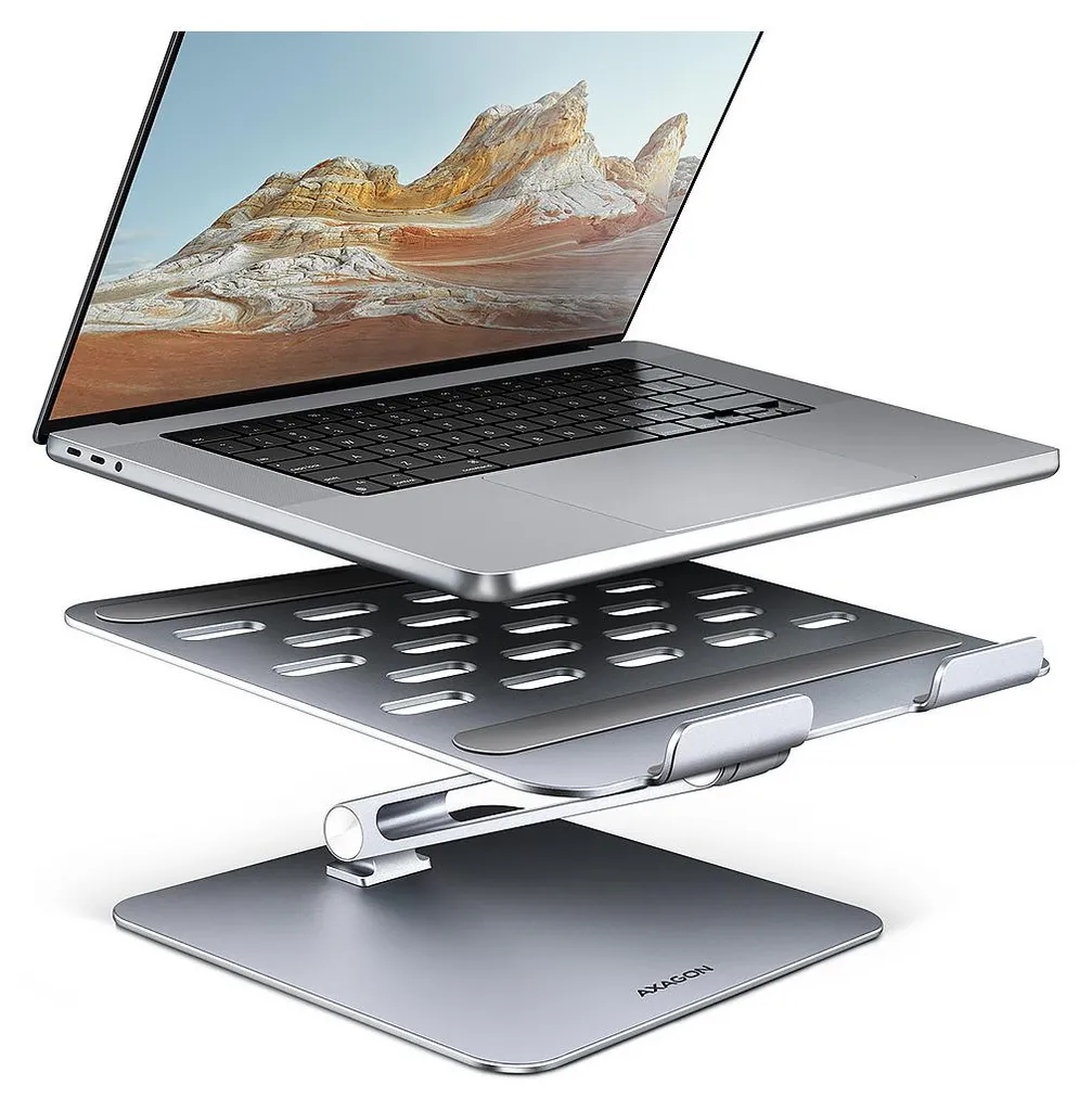AXAGON STND-LQ Support Notebook 10-16 Pouces en Aluminium de Haute Qualité