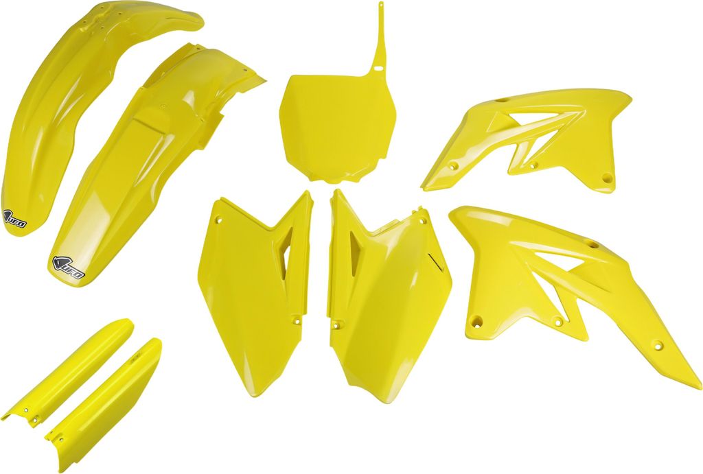 Verkleidungskit UFO PLAST 9-teilig Verkleidungssatz Kunststoff mit Gabelschutz für Suzuki RM-Z 250 ccm Bj. 2007 - 2009, Farbe:hellgelb OEM 01-26